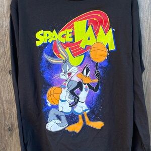 Long Sleeve Black Space Jam T-shirt Sz Medium